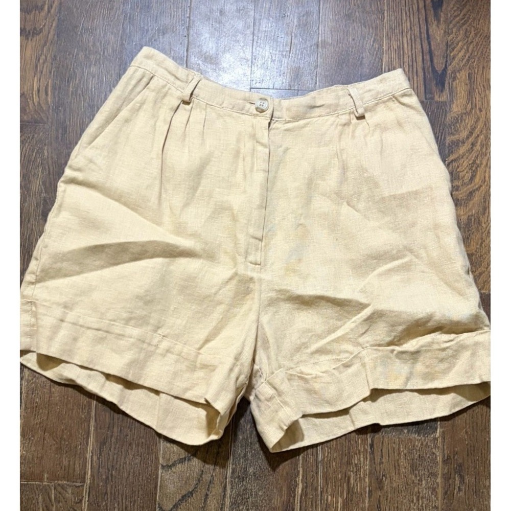 Faithful The Brand Women's 100%‎ Linen Beige Shorts Size M (6) Beachy Coastal